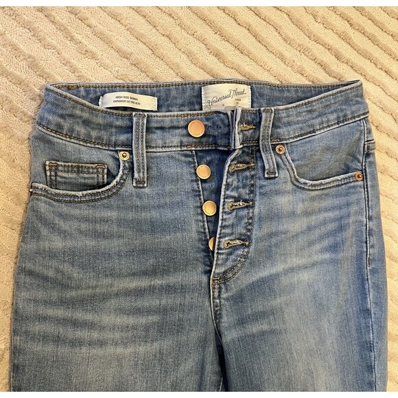 Universal Thread Women’s High Rise Distressed Skinny Button Fly Jeans Size 0/25R - Picture 1 of 7